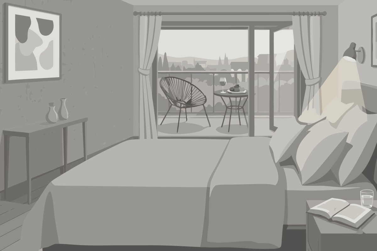 King Room with Pool View and Balcony - Non-Smoking